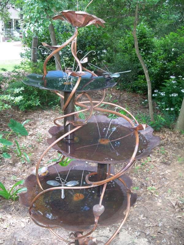 Photo Custom Copper Birdbath Welded Reaper Custom Fabrication Welding Matt Greene welding welder King Tobaccoville Winston-Salem NC