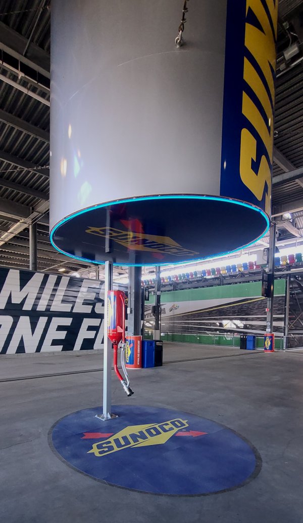 Photo Mobile Event Marketing Sunoco fuel can photo op that has internal weight distribution for height change to accommodate children to adults for Daytona International Speedway  Winston-Salem NC